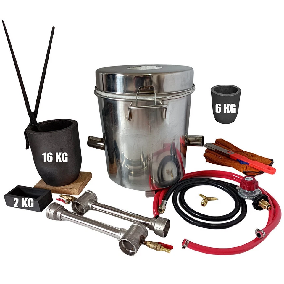 16KG Gas Metal Melting Furnace Propane Forge Copper Brass Crucible Tongs - image 3 of 4