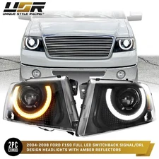FULL LED Projector Horse Shoe BRONCO Headlight Set for 04-08 Ford F150 F-150 DOT