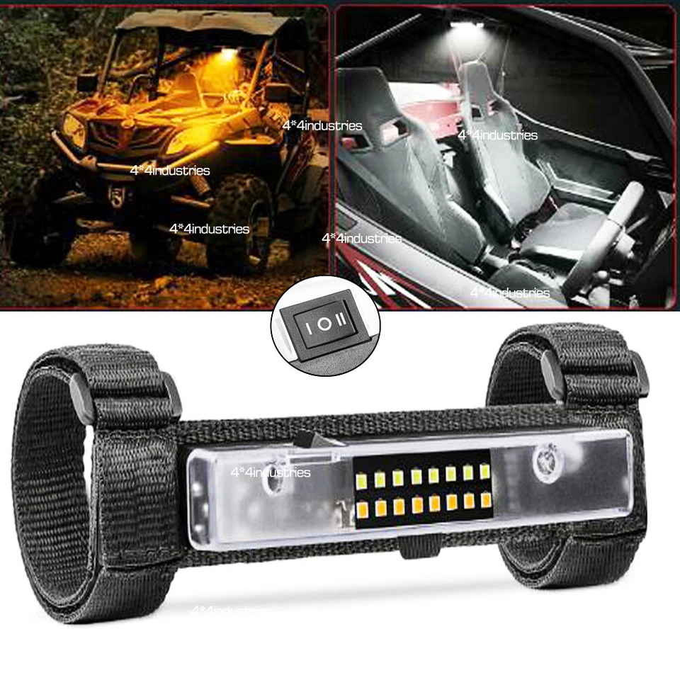 通用滚杆安装圆顶灯 LED 灯适用于 UTV 全地形车 Polaris RZR 高尔夫球车 — 第 2/4 张图片