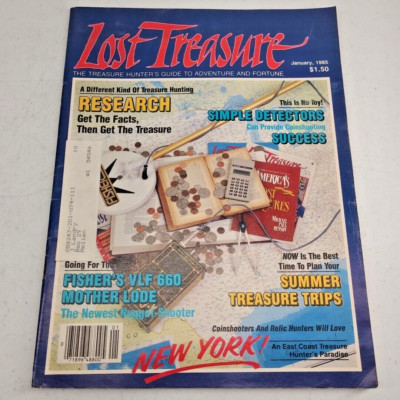 Lost Treasure Magazine January 1985 Metal Detecting Fisher VLF 660 Mother Lode