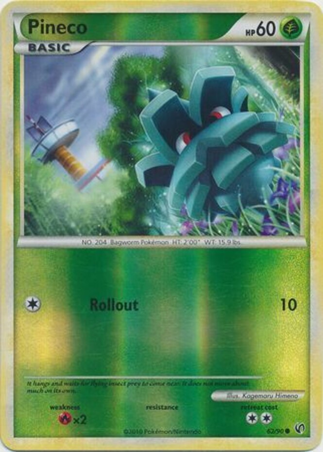 Pokemon - Pineco - 62/90 - Common - Reverse Holo - HS Undaunted - NM