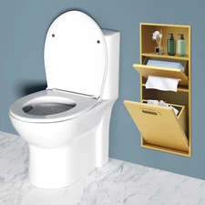 Gold Medicine Cabinet Recessed Stainless Steel Wall Niche Bathroom Gold Cabinet