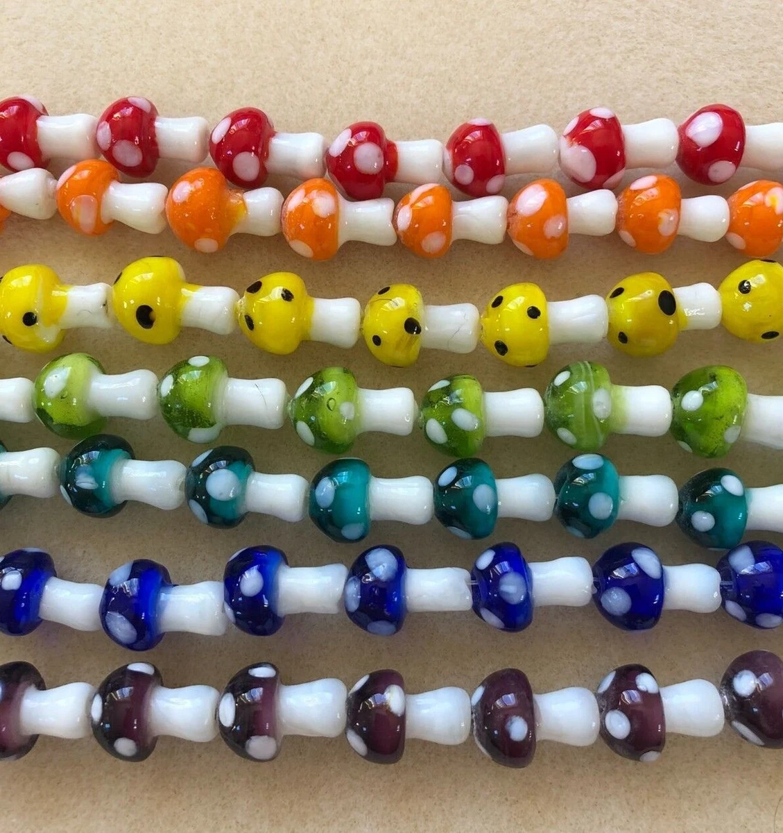 Lampwork mushroom beads deals