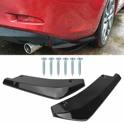 Car rear spoiler bumper lip splitter spoiler flap diffuser gloss black