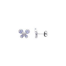 orecchini lobo donna farfalle argento 925 anallergico zirconi azzurro 4you