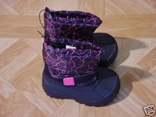 Ozark Trail Toddler Girls Black w/Pink Hearts Classic Winter Boots Size 5
