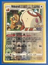 Pokémon TCG Bibarel Pokemon GO 060/078 Reverse Holo Common NM/M + Card Saver