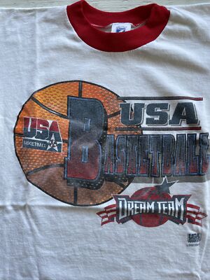 Vintage Logo 7 USA Olympic Basketball Dream Team Single Stitch T