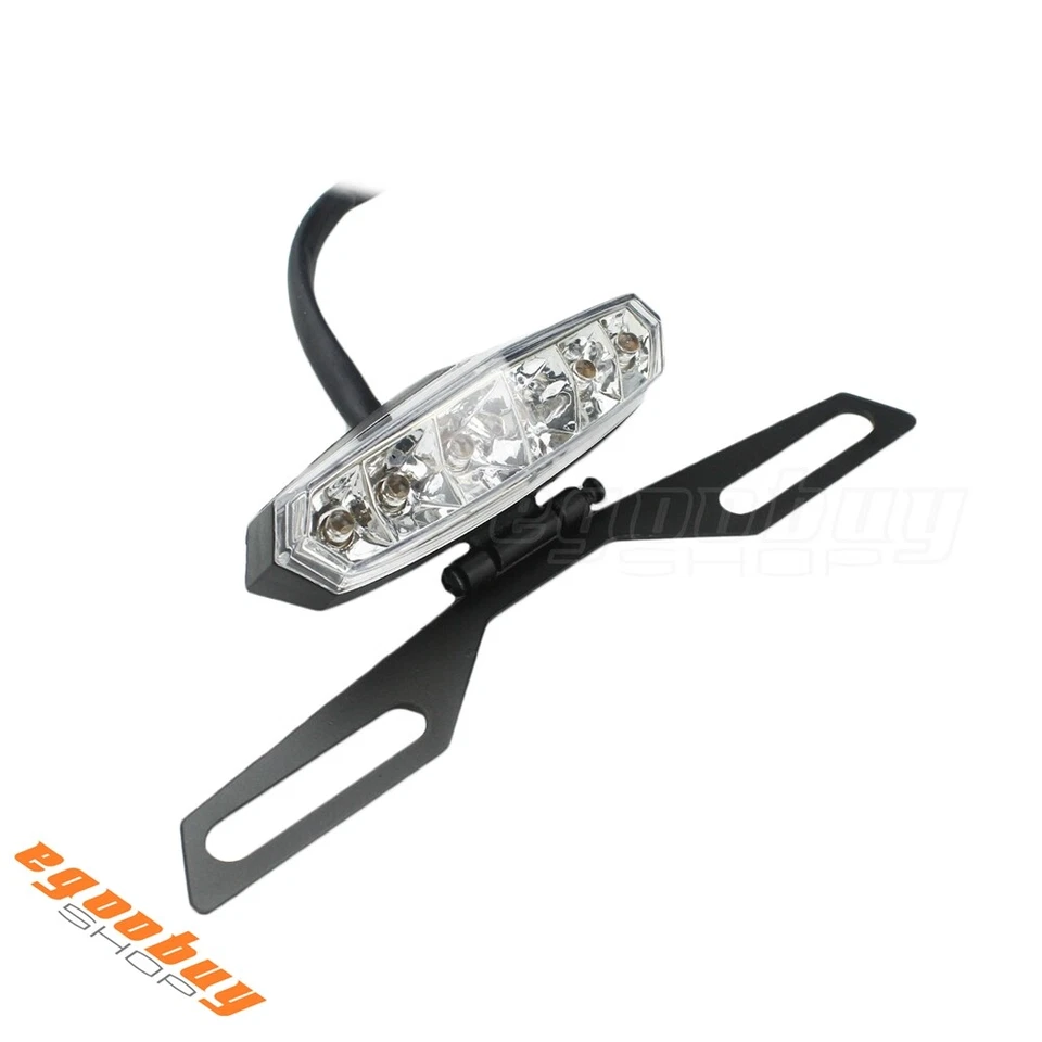 Dirt Bike Dual Sport Motorcycle LED Brake Tail Light Mount License Plate Bracket - Imagem 4 de 4