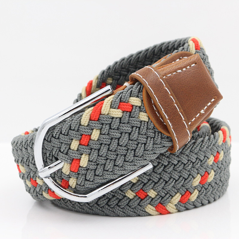 Men's Stretch Belt Braided Elastic Casual Weave Canvas Fabric Woven