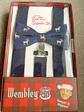 Bow Tie & Suspender Set Top Notch Wembley - Reindeer Holiday