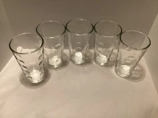 Set Of 5-LIBBY Clear  Pique Glass Tumblers- 5.75 in 14 oz