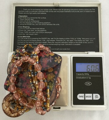 Collier Vintage Années 70 - Pendentif Carré Altuglas Avec Perles Dodécaèdres - Multicolore