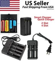 Li-ion Lithium Smart Charger 3.7V 2 4 6 Slot For 16340/14500/26650 RCR123 USA A+
