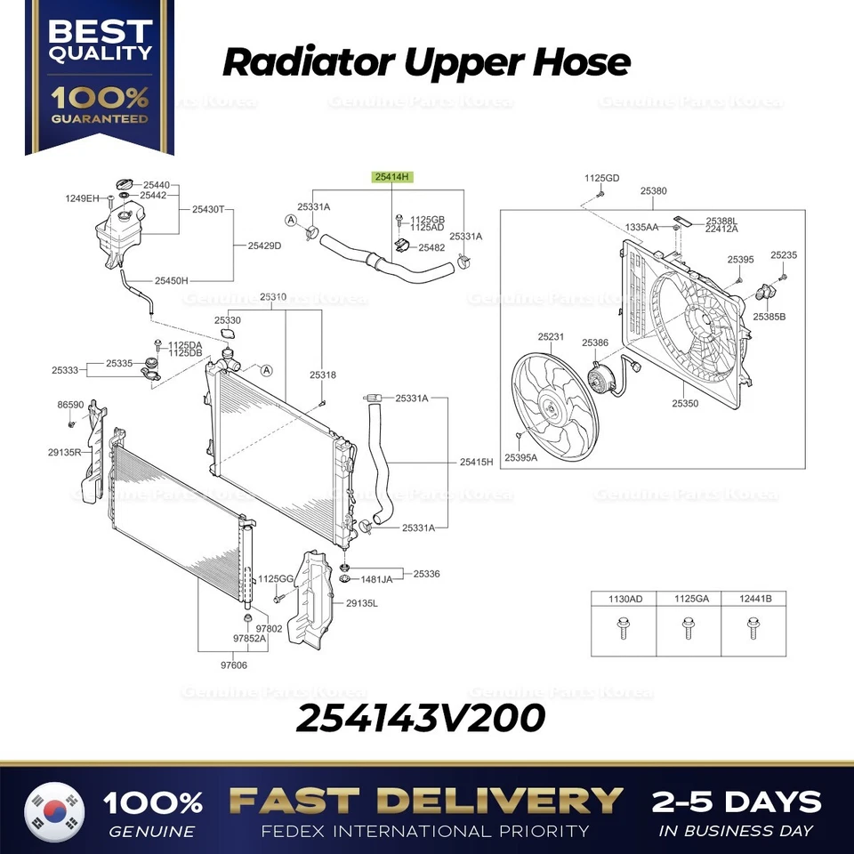 ⭐Genuino⭐ Manguera Superior Radiador 254143V200 para Hyundai Azera Foto 3 de 3