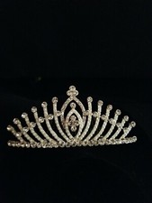 Rhinestone Tiara Crown Princess Pearl Women Girl Bridal Birthday Wedding Comb