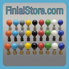 Marbled Opaque Glass 1" Ball Lamp Finials Nickel/Polished/Antique Bases