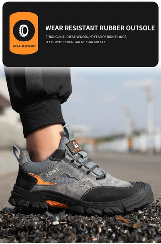 Breathable Men's Work Shoes Steel Toe Anti Smash Safety Boots Fashion Sneakers - Picture 16 of 24
