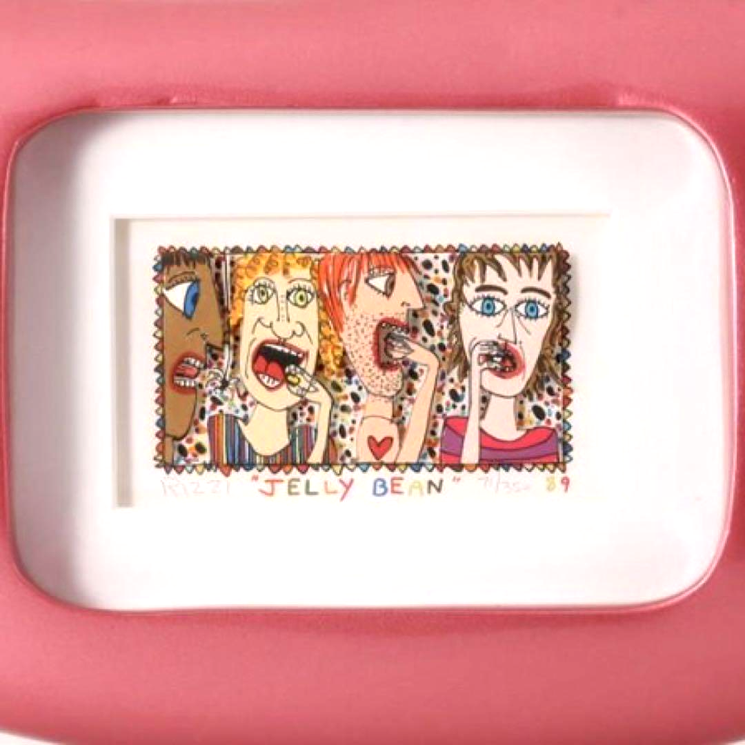 ポップアート James rizzi JELLY BEAN 3D James Rizzi JELLY BEAN POP art 3D Signed Framed ED350 F/S JP