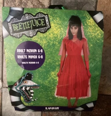 red dress lydia beetlejuice Costume Adult - Lydia Bride Beetlejuice Costume - Lydia Costume - Red Dress - Red Costume