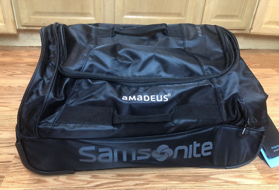 Samsonite Andante 2 Wheeled Rolling Duffel Bag Moss All Black 22'' 1172245455 NEW