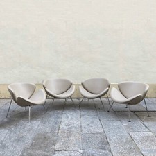 4 fauteuils "Orange slice" de Pierre Paulin pour Artifort, 1960, cuir beige