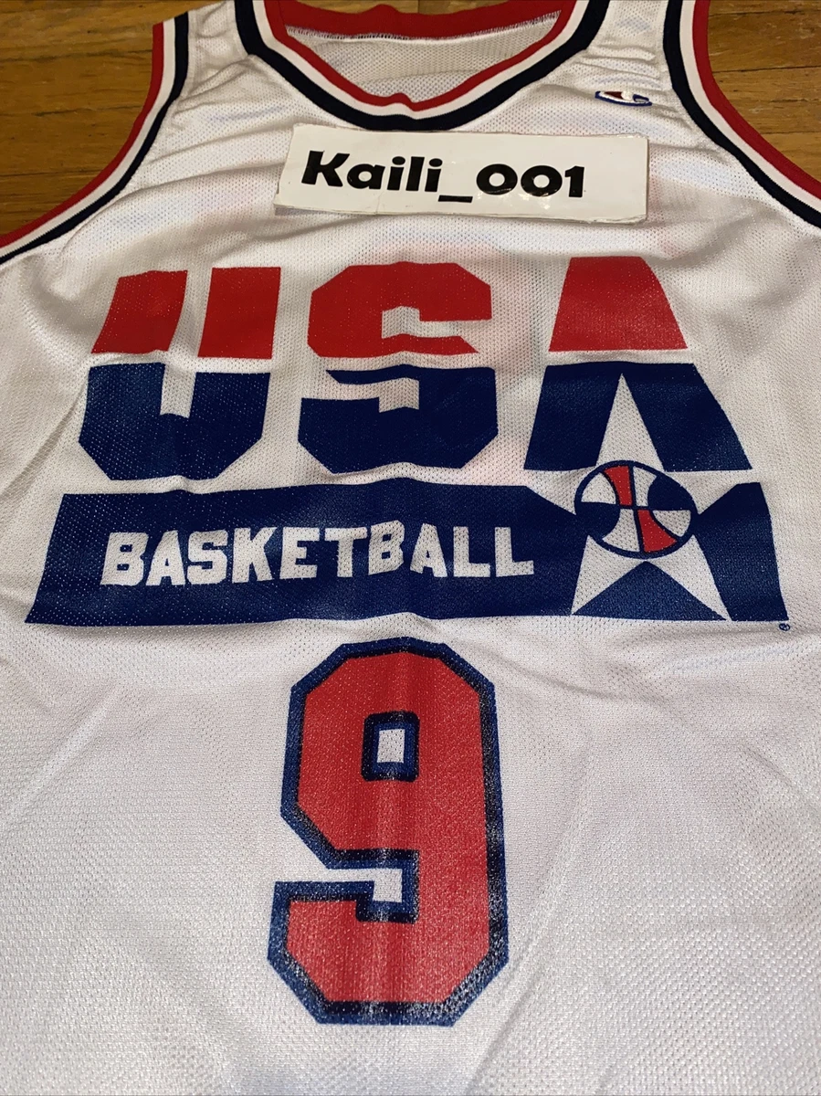 Vintage Champion USA Olympic Basketball Jersey Jordan 9 Size 40 (J-8)  #11610