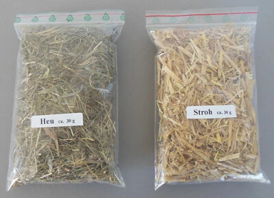 MARKENLOS (98€/kg) Set HEU und STROH je 30 g im Beutel für Krippe Krippenzubehör Deko Z1