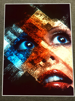 Pixelated Glitch Portrait, Abstract Digital Art, Retro Distorted Poster 18x24in