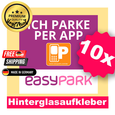 10X EASYPARK EASY PARK Hinterglasaufkleber Aufkleber Vignette Sticker 5.7x5.7 cm
