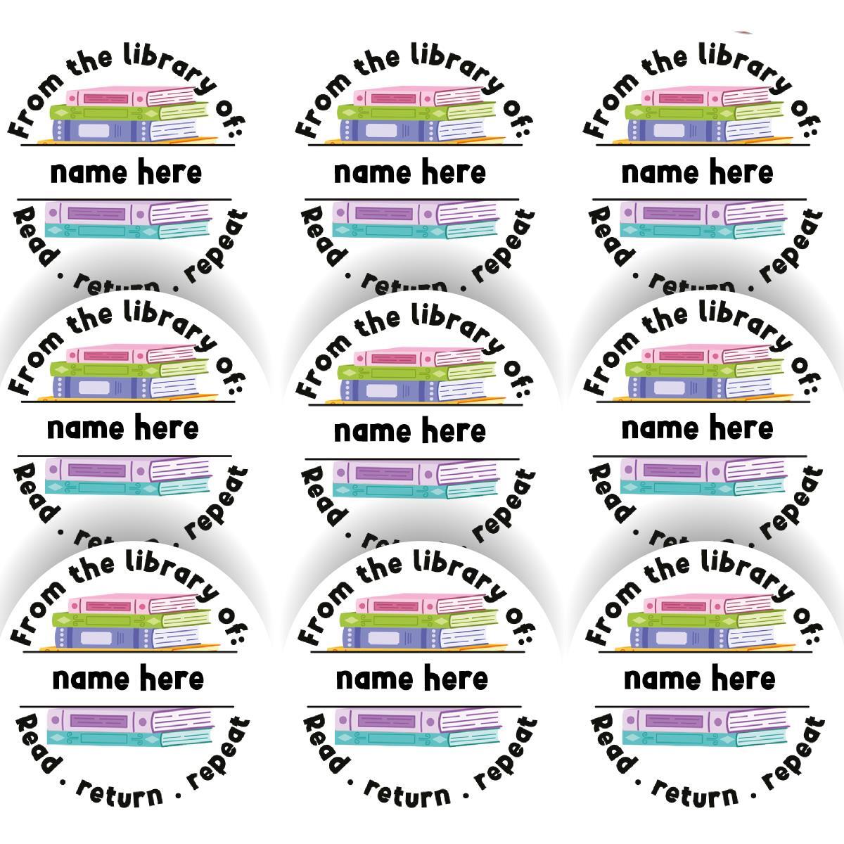 144 Personalised Library Books 30mm Reading Stickers School Teachers Parents