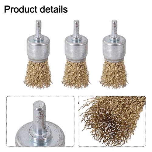 25 Mm Rotary Drill Wire Brush Brass Wheel Cup Metal Twisted Pencil Sanding Rust - Picture 10 of 12