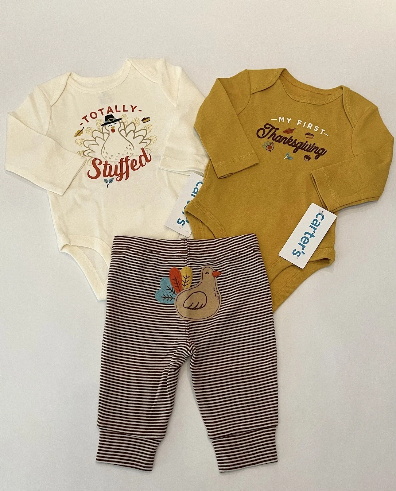 Carters Baby Thanksgiving Outfit 3 Months Pants Bodysuit 3 PC Set New