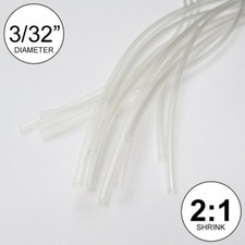 3/32" ID Clear Heat Shrink Tube 2:1 ratio wrap 14x9" 10 ft inch/feet/to 2.5mm