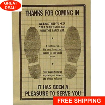 JOHNDOW INDUSTRIES 500x Paper Car Floor Mats Disposable Durable Box Free Shipping NEW