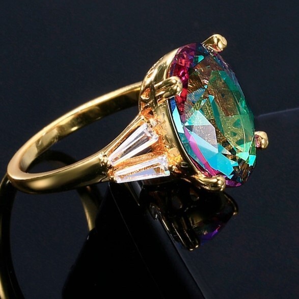 Bracciale Rotondo Con Topazio Mistico Arcobaleno, Gioielli Da - Foto 5