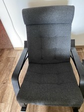 Schaukelstuhl Pöang (Ikea) Bezug: Anthrazit, Gestell: schwarzes Holz