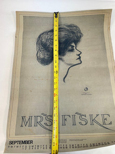 MRS FISKE Poster September from Calendar Great Ladies of the Theatre 1967