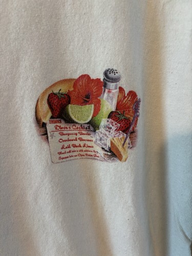 Mens Vtg Caribbean Soul Siesta Key "Into The Drink/Diver's Cocktail" TShirt Sz L - Picture 2 of 7