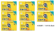 8 BARS Zest Lemon Peel Extract & Aloe Hydrating & Deodorizing Bar Soap 7.02oz