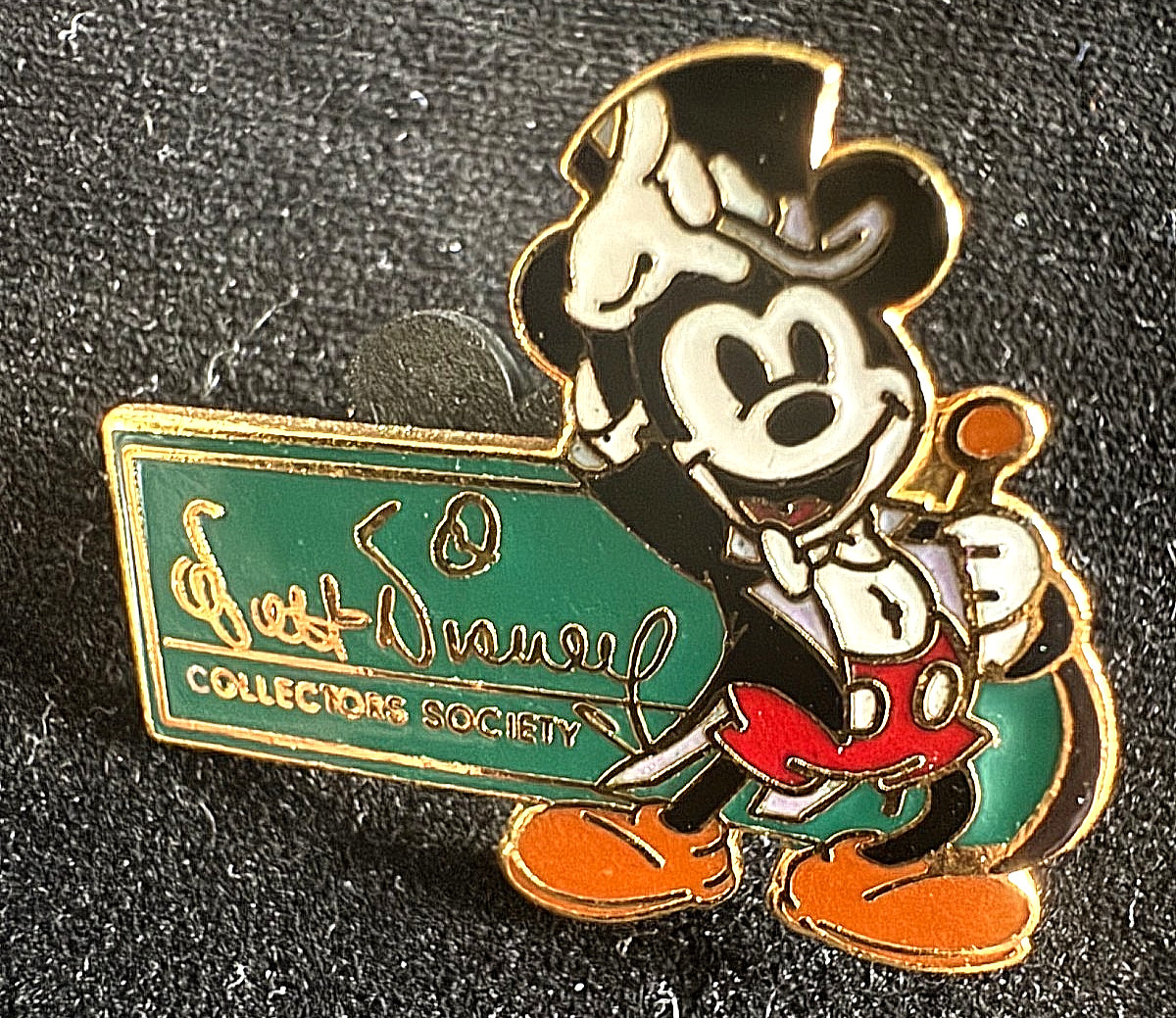 WDCC Disney Mickey Mouse Collectors Society Lapel Pin 1990's with Mickey Pinback