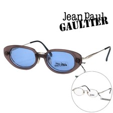 Jean Paul Gaultier Clip-on Sunglasses Full Rim Used with Case From Japan