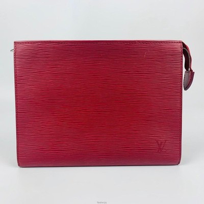 Louis Vuitton Epi Pochette Toile Burgundy 26 Clutch Tasche 136072917 [U]