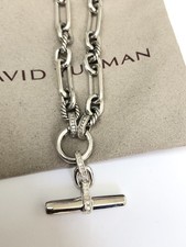 DAVID YURMAN Lexington Ladies Chain Necklace Sterling Silver with Diamonds 18"
