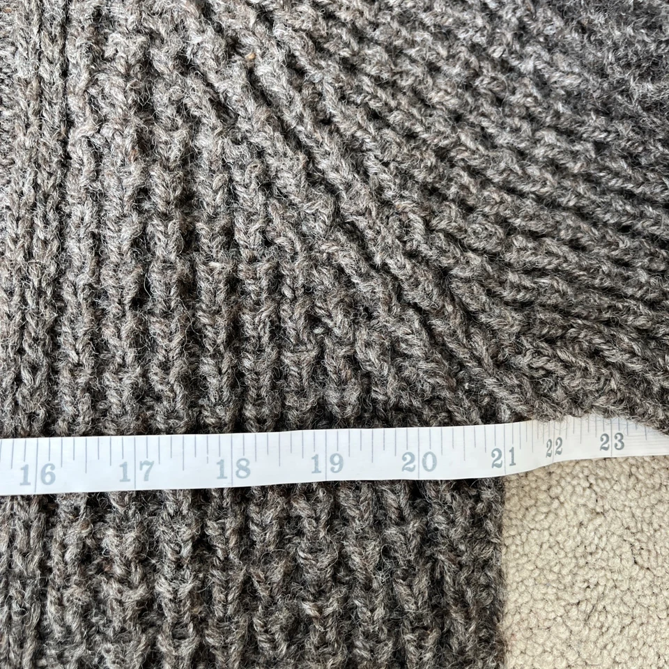 Suéter Gaeltarra Adulto Mediano 42" Lana Pescador Marrón Tejido a Mano Grueso Cable Foto 4 de 4