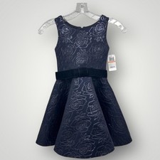 NWT Elegant Navy Blue Girls Formal Dress by Zoe Size 7 NEW 