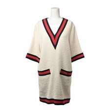 Gucci Sherry Line V-neck Dress Used CYHE-0