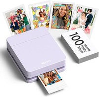 Nelko PP01 Portable Color Photo Inkjet Printer - Purple - Smartphone App - NEW