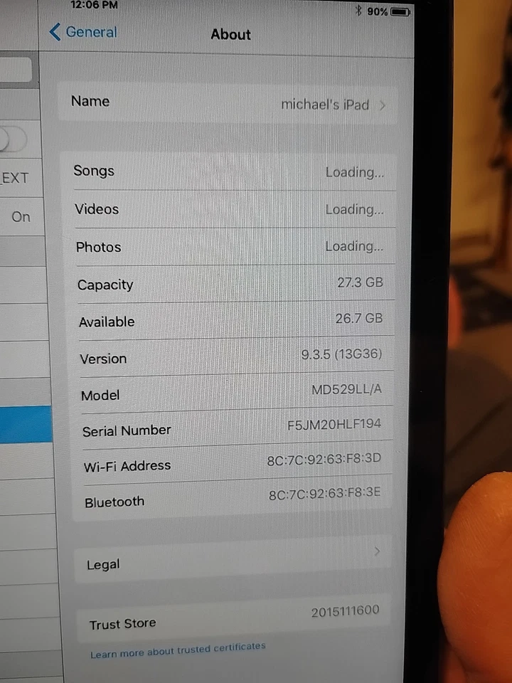 Apple iPad mini 1 32GB,WiFi,7.9英寸 - A5 芯片型号 MD529L/A 版本 9.3.5 — 第 2/4 张图片