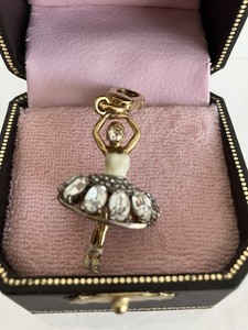 Authentic Juicy Couture 2013 Gold Plated Enamel & Crystal BALLERINA Charm! Rare!